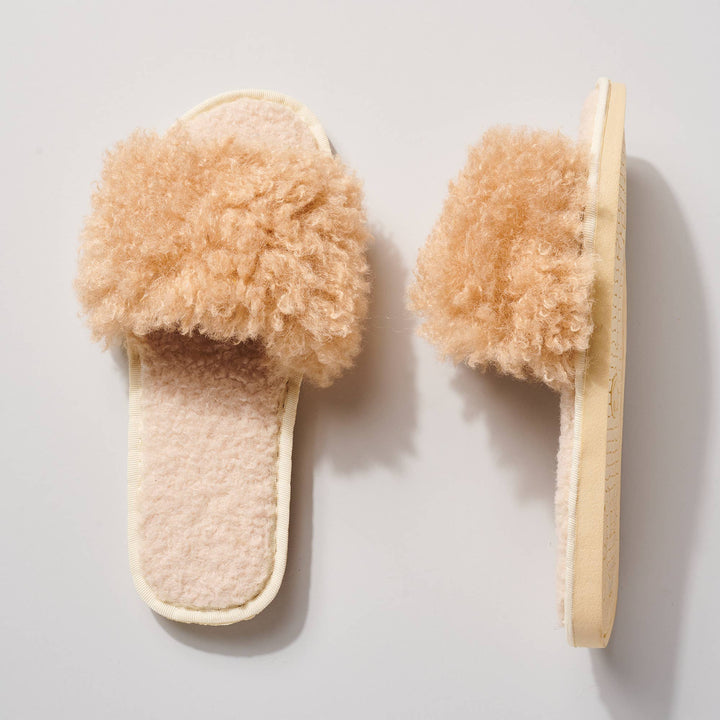 Faux Sherpa Furry Slippers