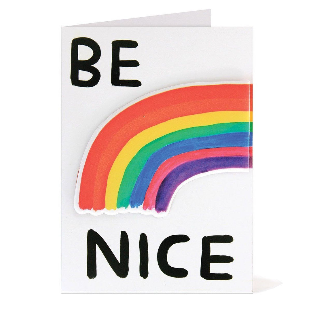 Be Nice Puffy Sticker Card