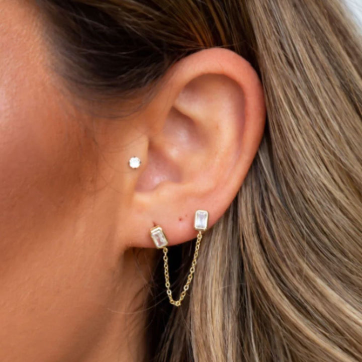 Charlotte CZ Double Stud Earring