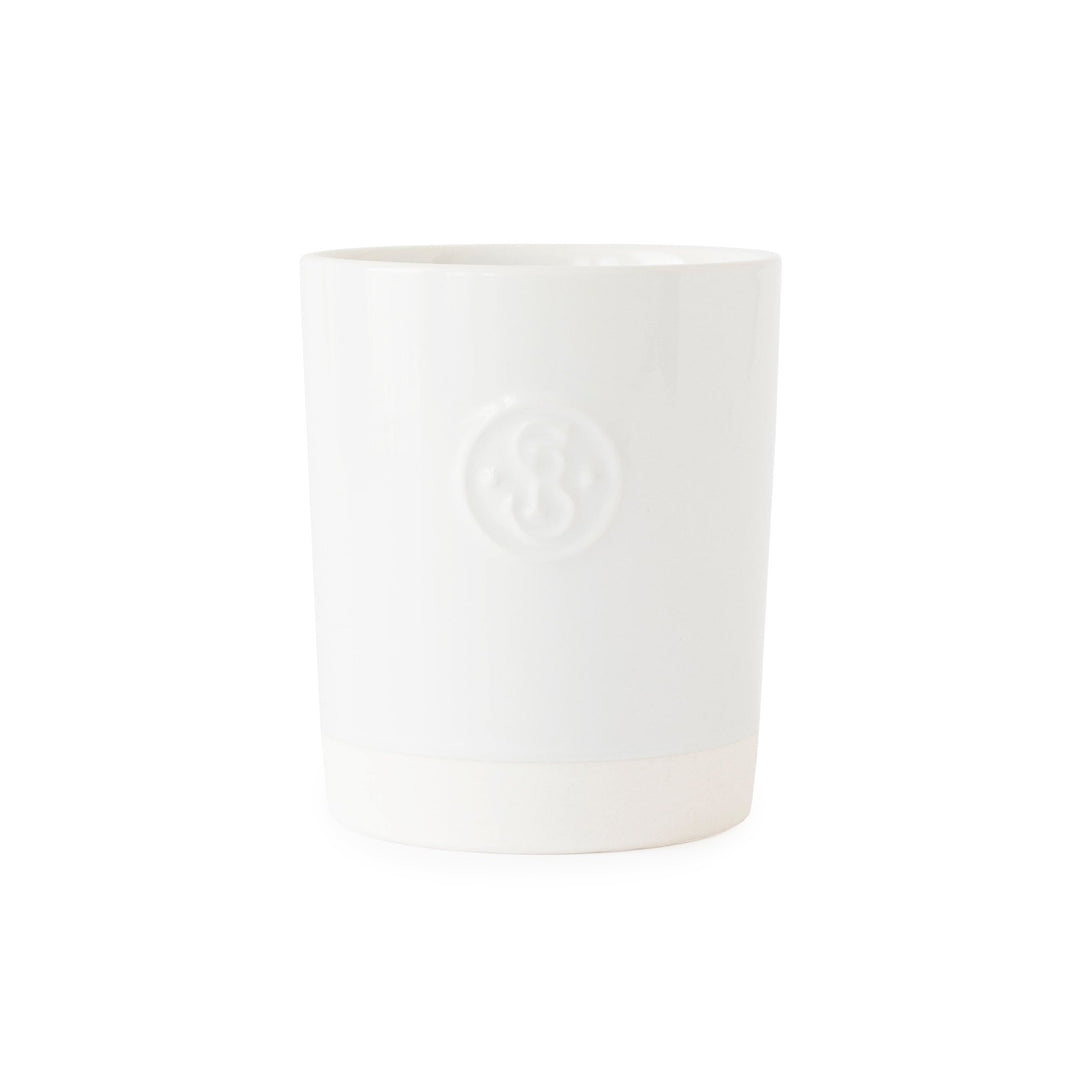 Crisp White Linen Ceramic Candle