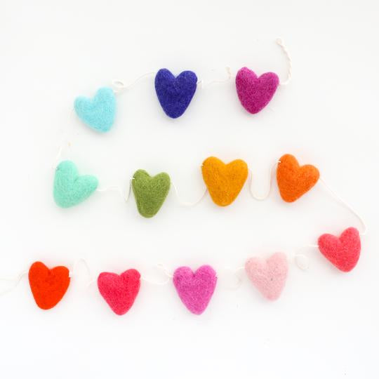 Felt Rainbow Heart Garland