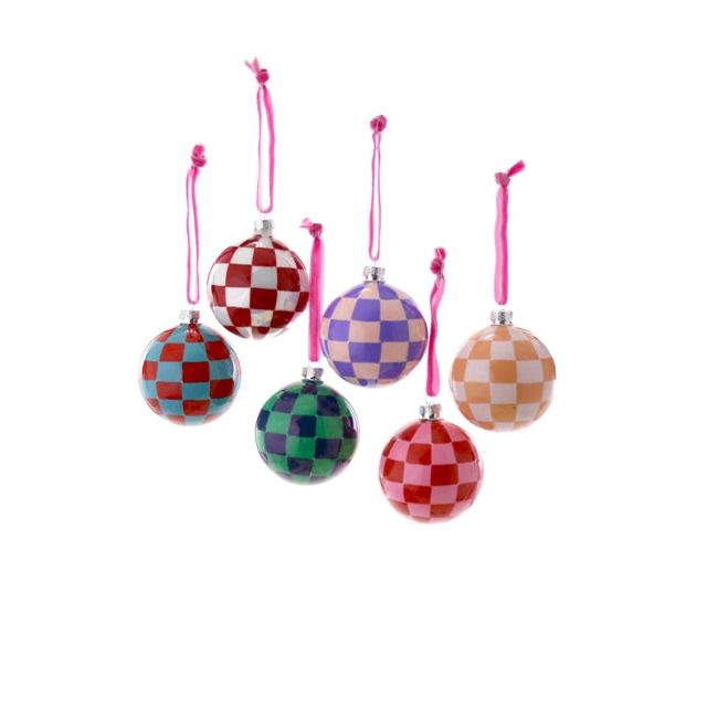Small Checkered Bauble Ornament
