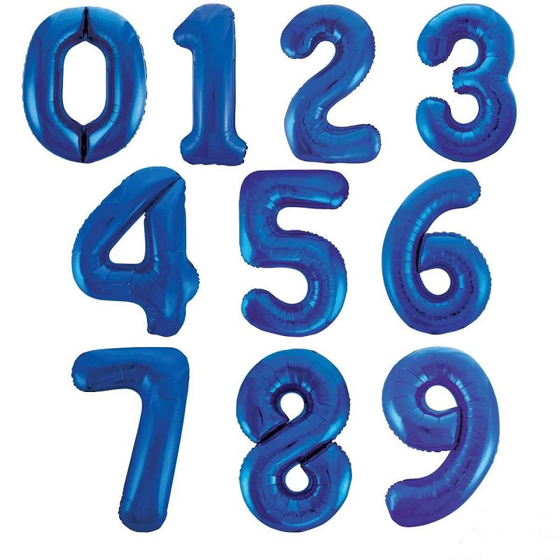 Metallic Blue 40 inch Number Balloon