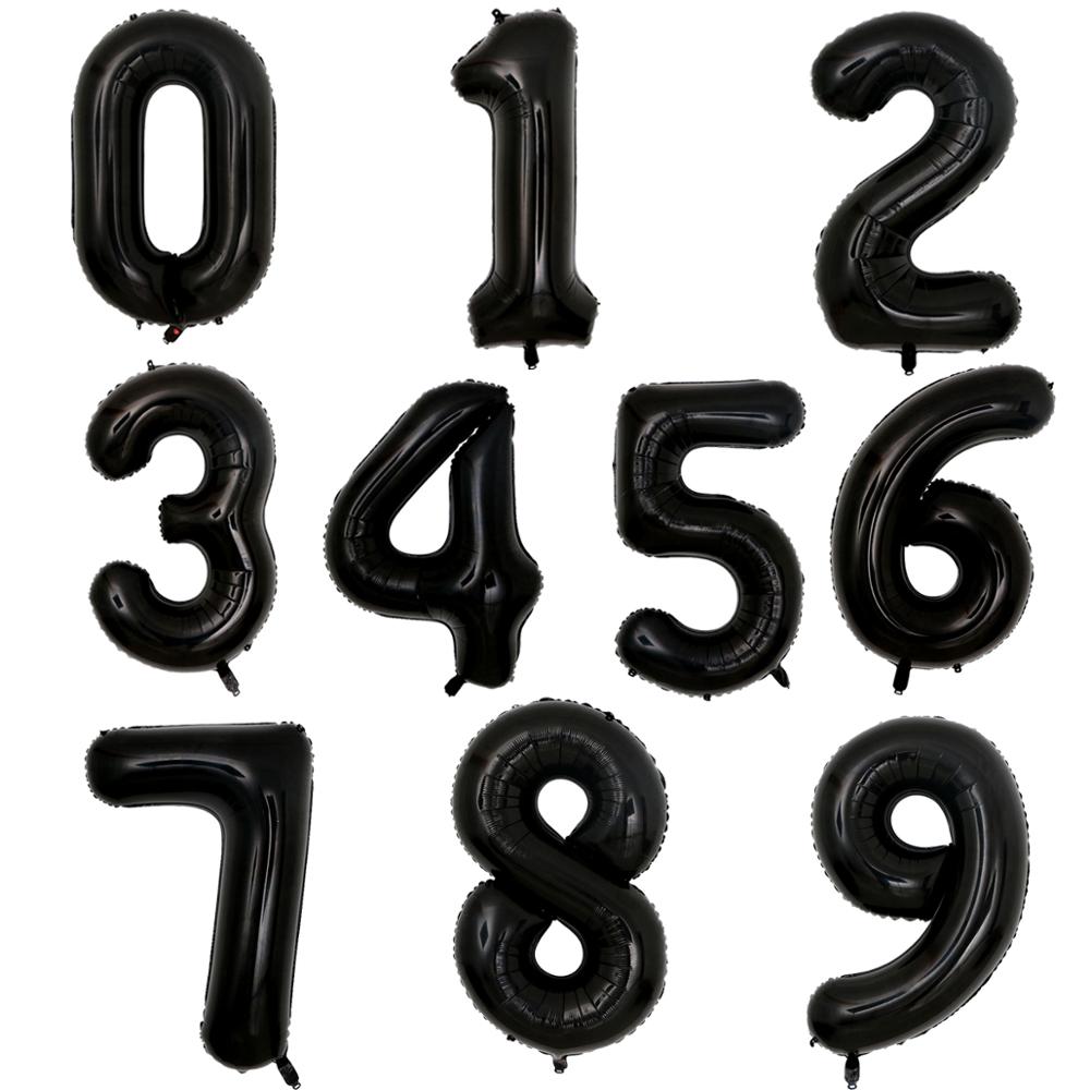 Black 34 inch Number Balloon