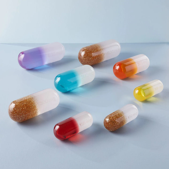 Small Gold Glitter Acrylic Pill