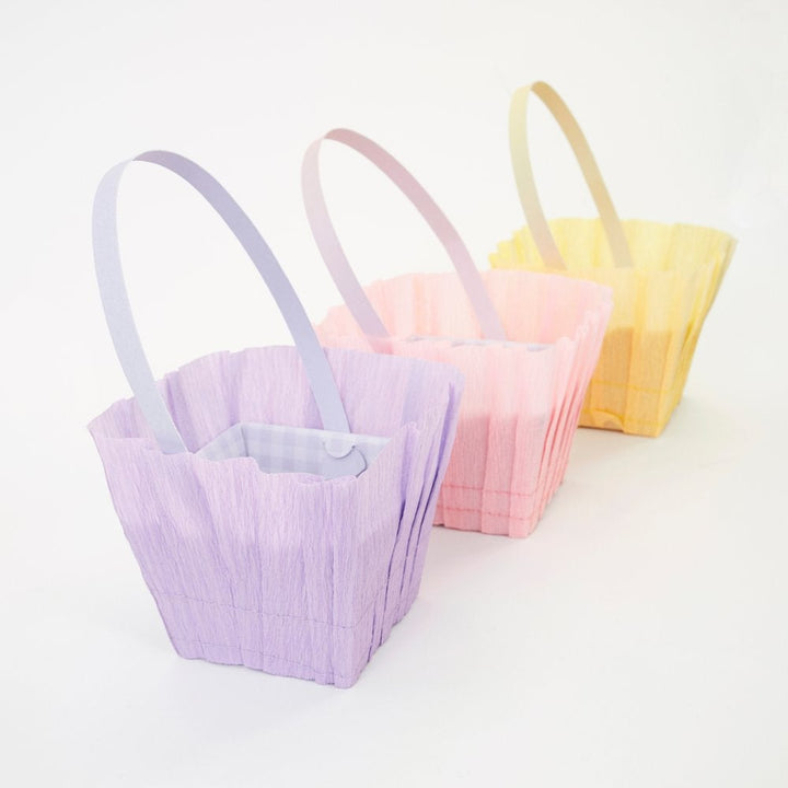 Pastel Crepe Easter Baskets
