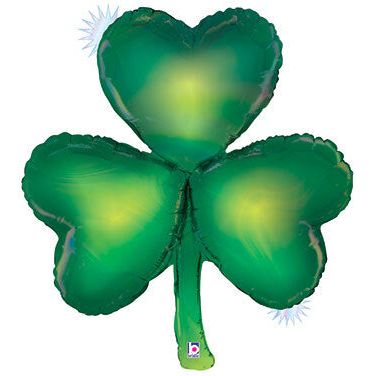 Green Holographic Shamrock Balloon