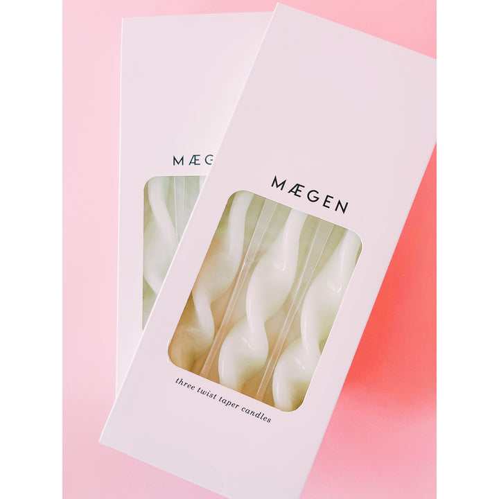 Ice Green Twist Taper Candles