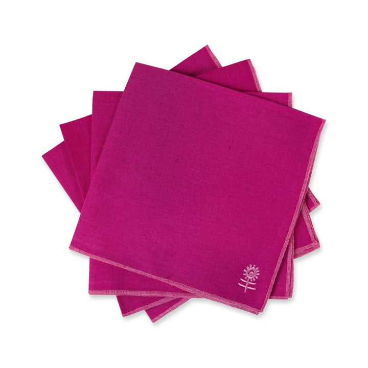 Magenta + Pink Icon Linen Napkin