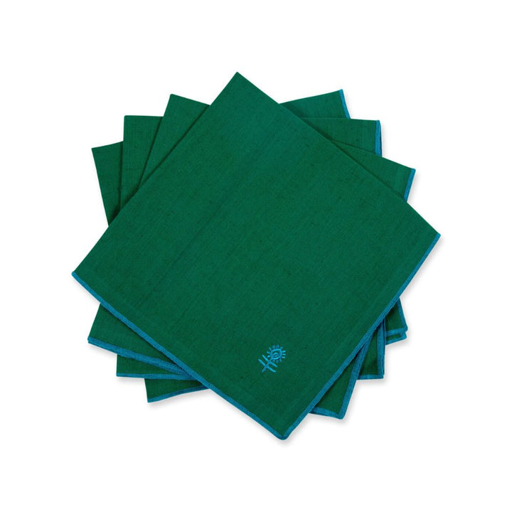 Emerald + Sky Icon Linen Napkin