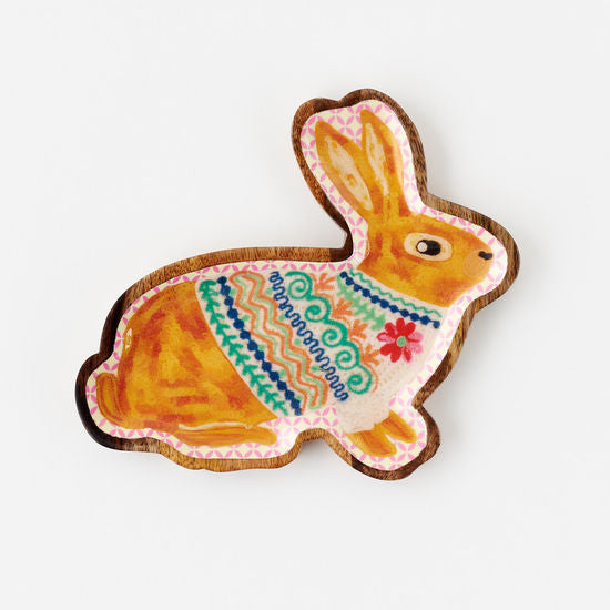 Hand Painted Silhouette Rabbit Plate
