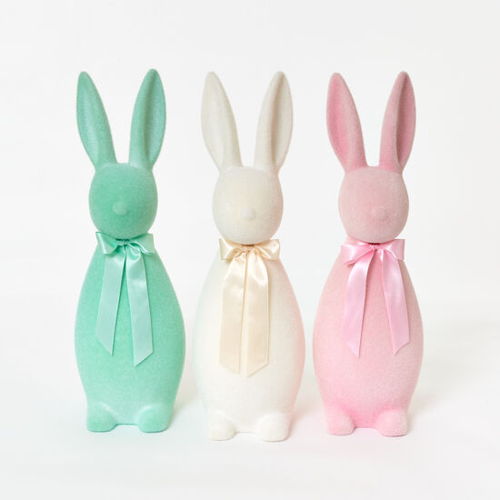Large Pastel Flocked Bunny