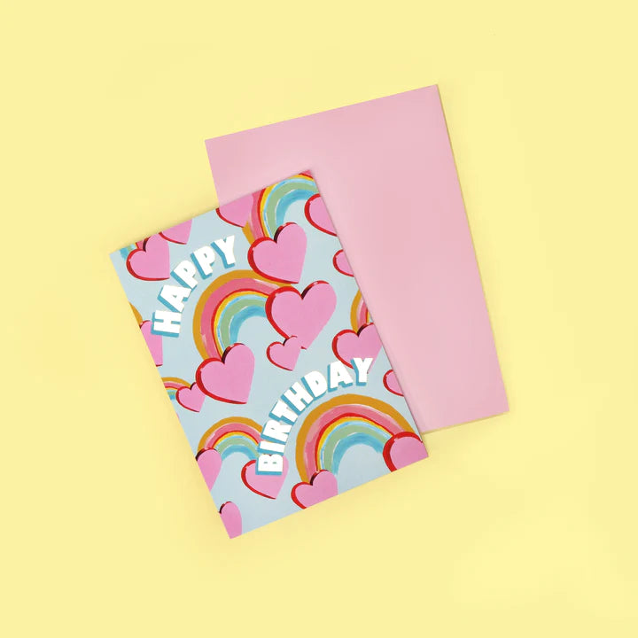 Heart Rainbows Birthday Card