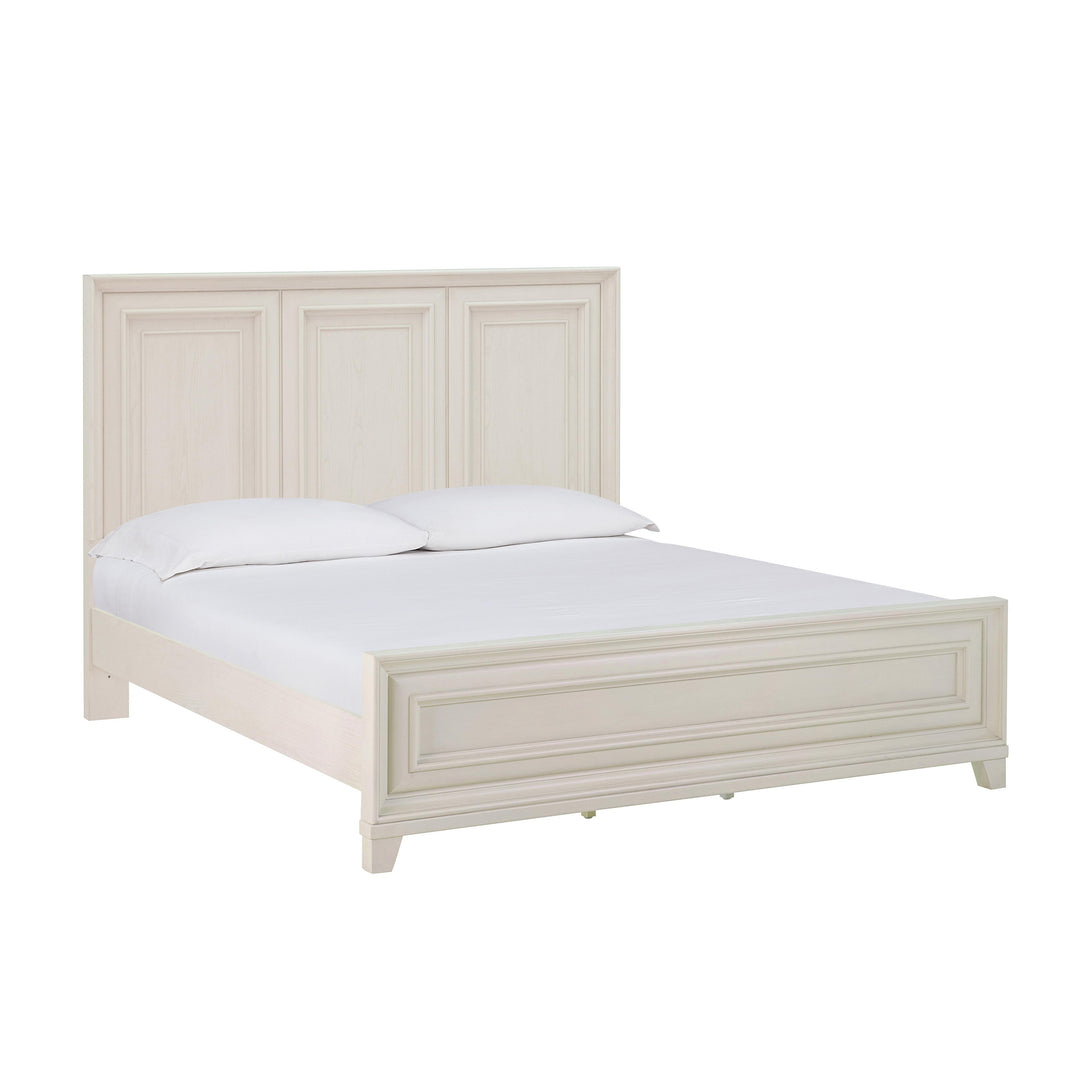 Montauk Weathered White King Panel Bed