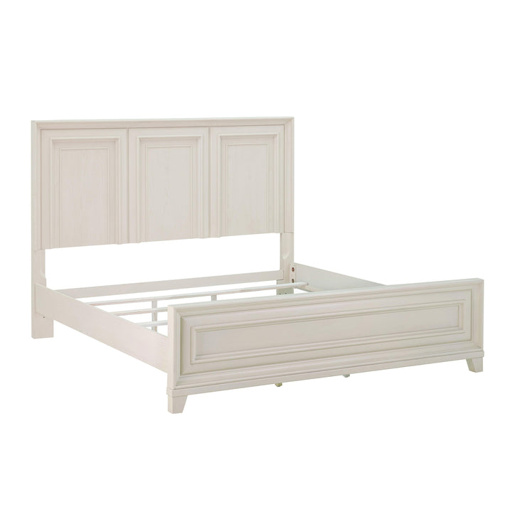 Montauk Weathered White King Panel Bed