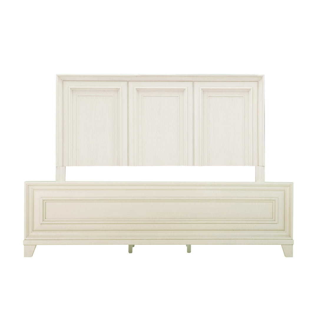 Montauk Weathered White King Panel Bed