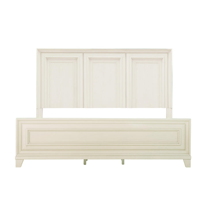 Montauk Weathered White King Panel Bed