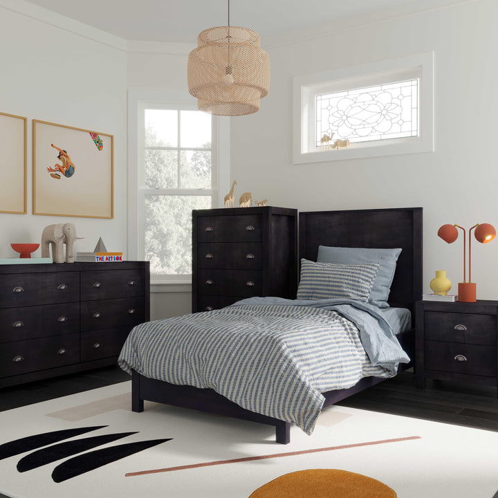 Asheville Black Wooden Twin Bed