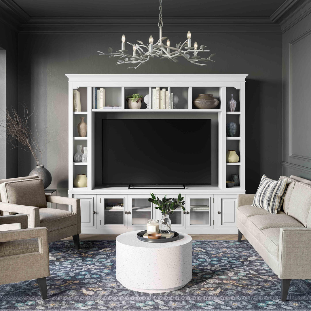 Virginia White Entertainment Center for TVs up to 75"