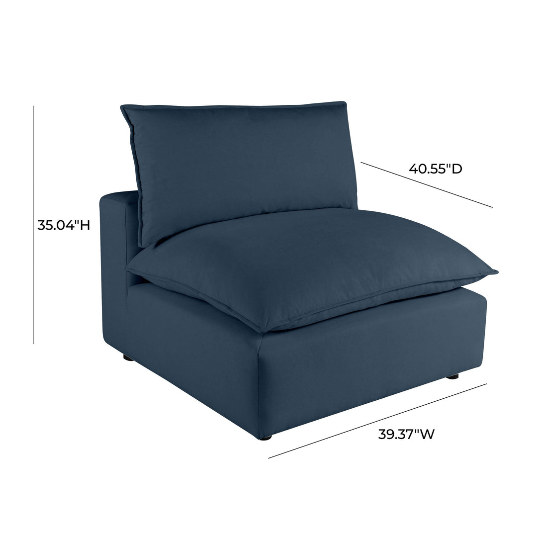 Cali Navy Armless Chair