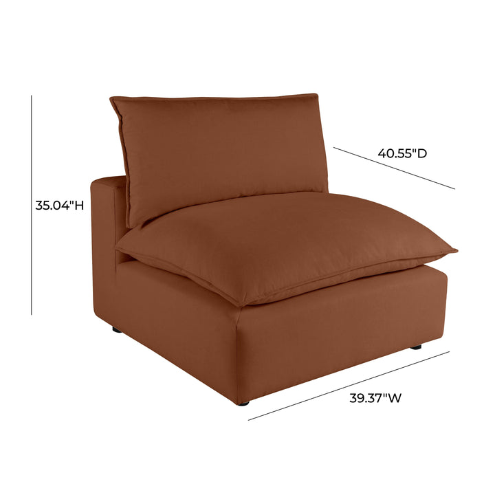 Cali Rust Armless Chair
