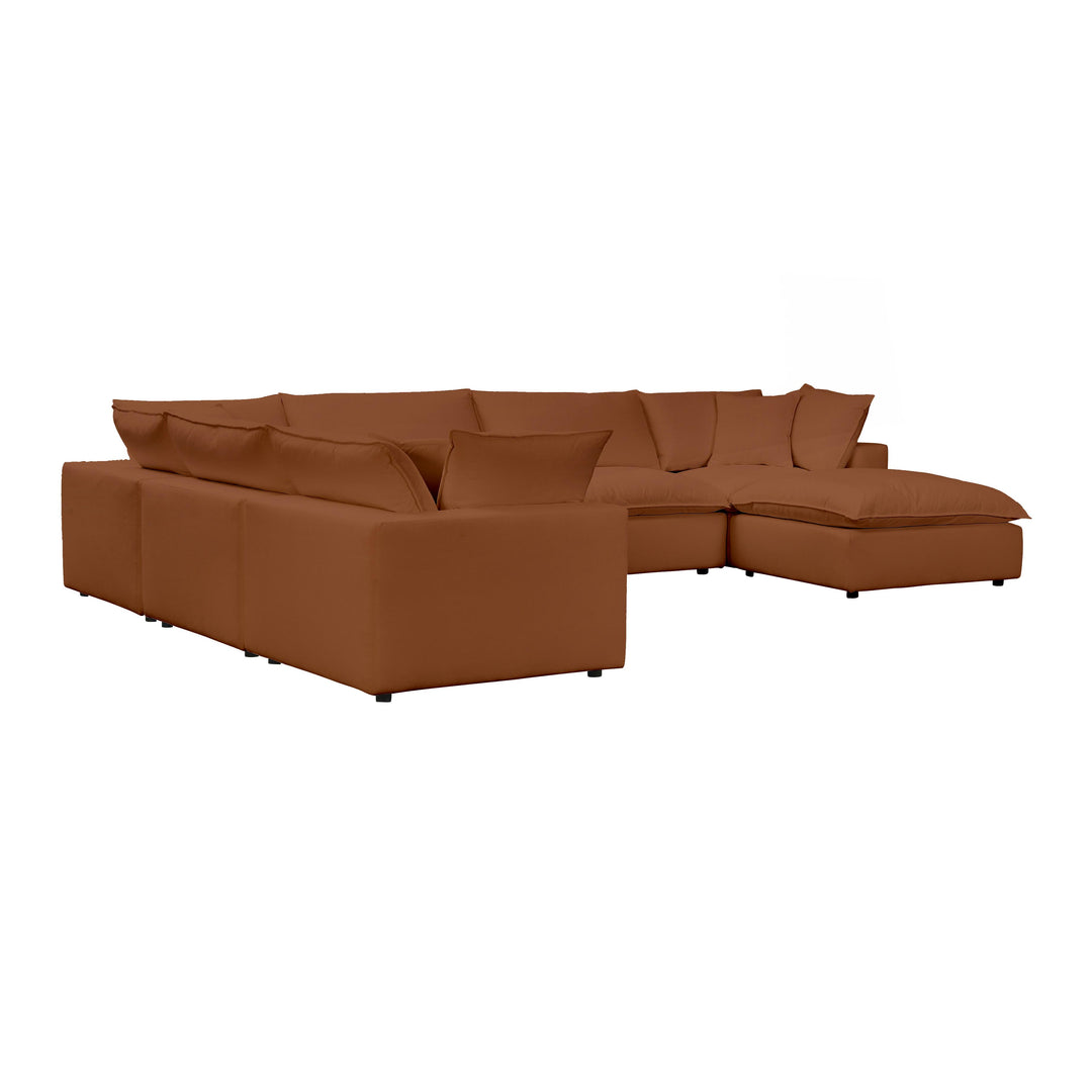 Cali Rust Modular Large Chaise Sectional