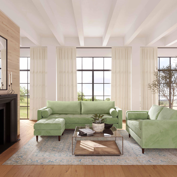 Cave Sage Green Velvet Loveseat