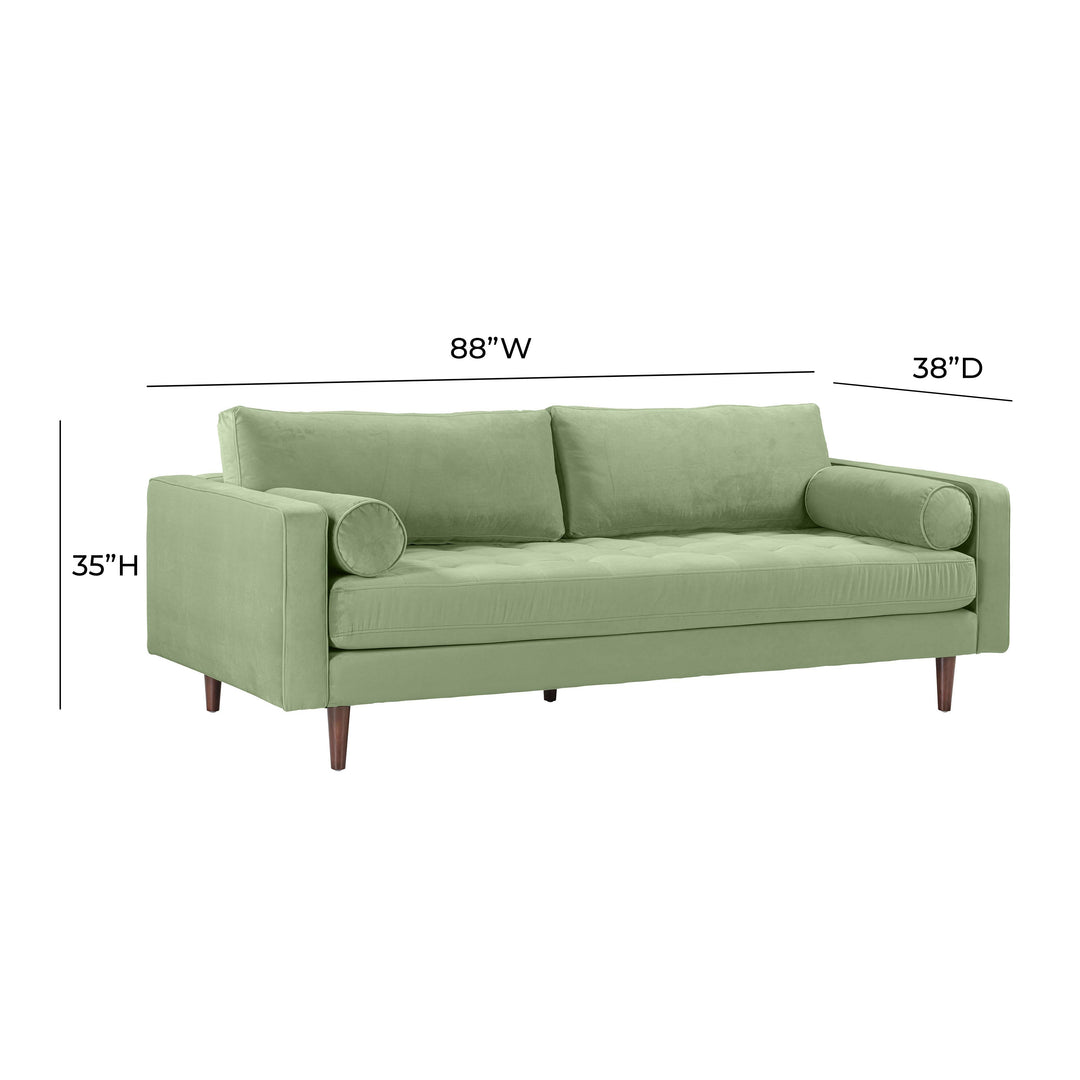 Cave Sage Green Velvet Sofa
