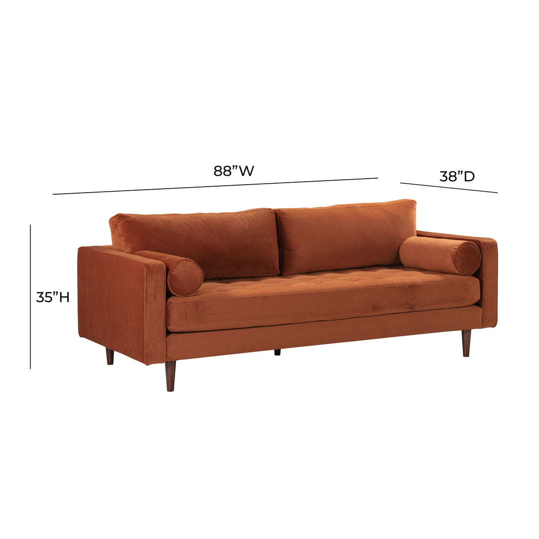 Cave Burnt Sienna Velvet Sofa