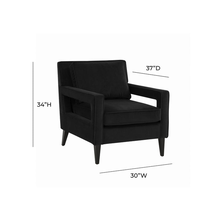 Luna Onyx Black Accent Chair