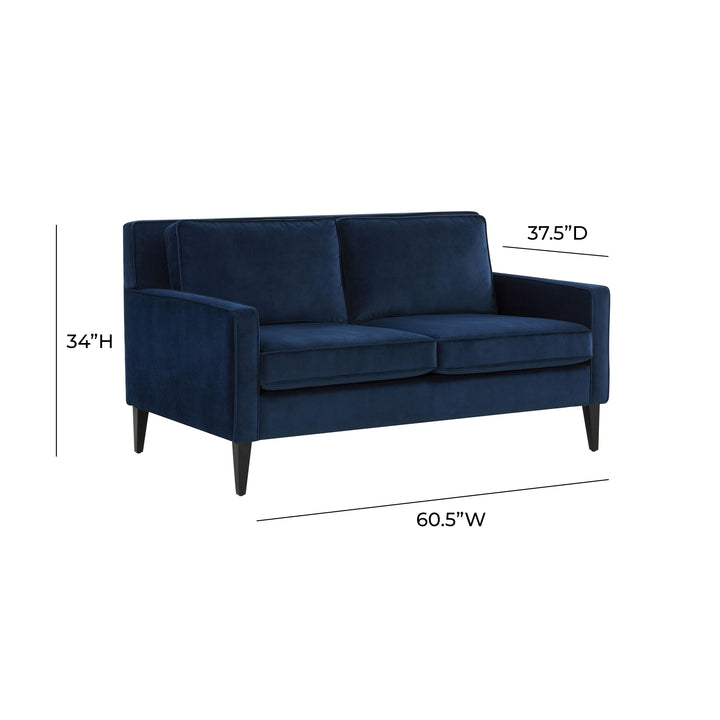 Luna Sapphire Blue Loveseat