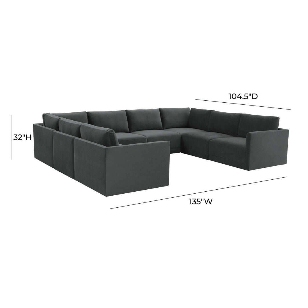 Willow Charcoal Modular Large U Sectional