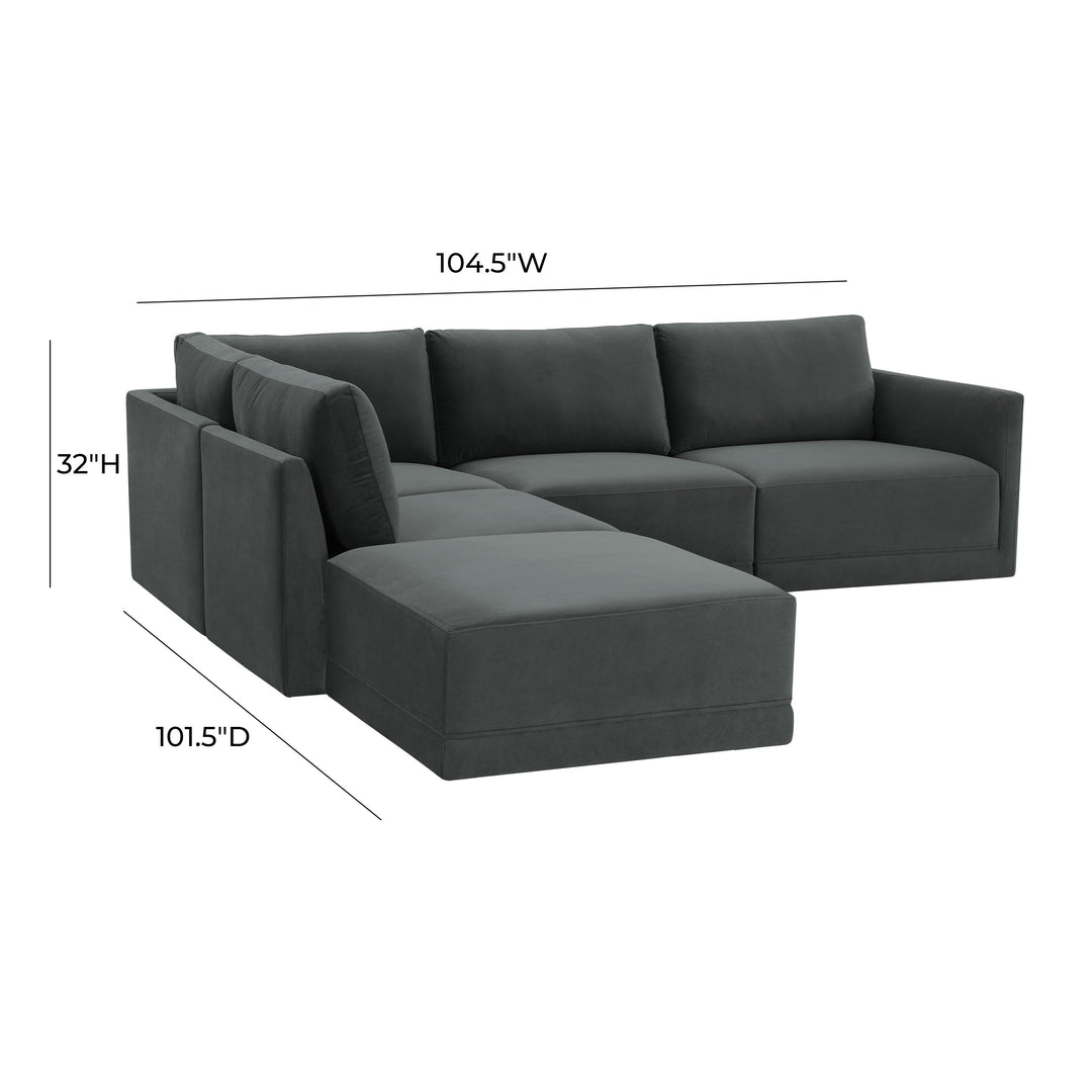 Willow Charcoal Modular LAF Sectional