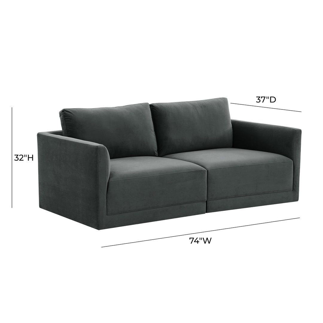 Willow Charcoal Modular Loveseat