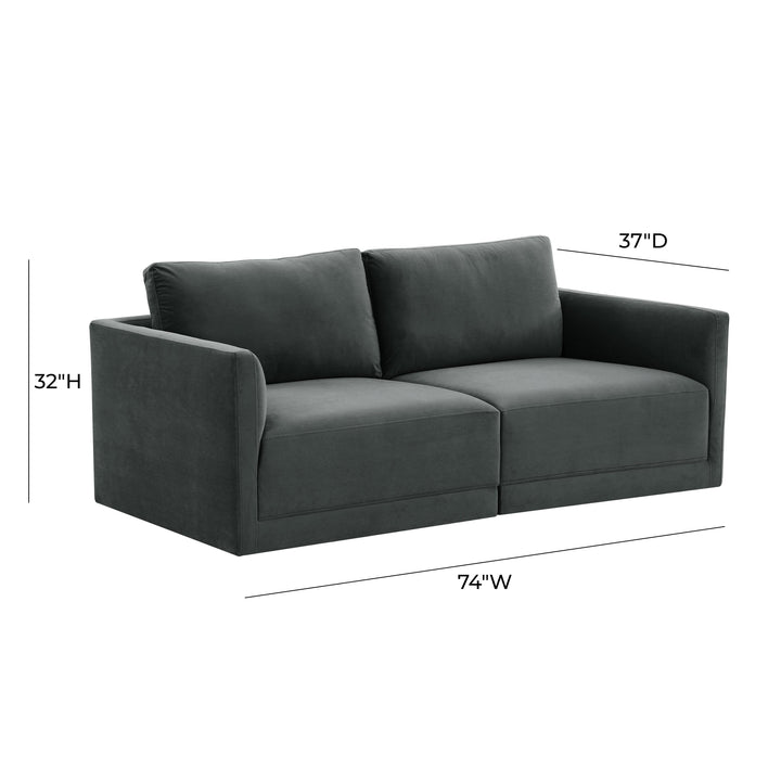 Willow Charcoal Modular Loveseat