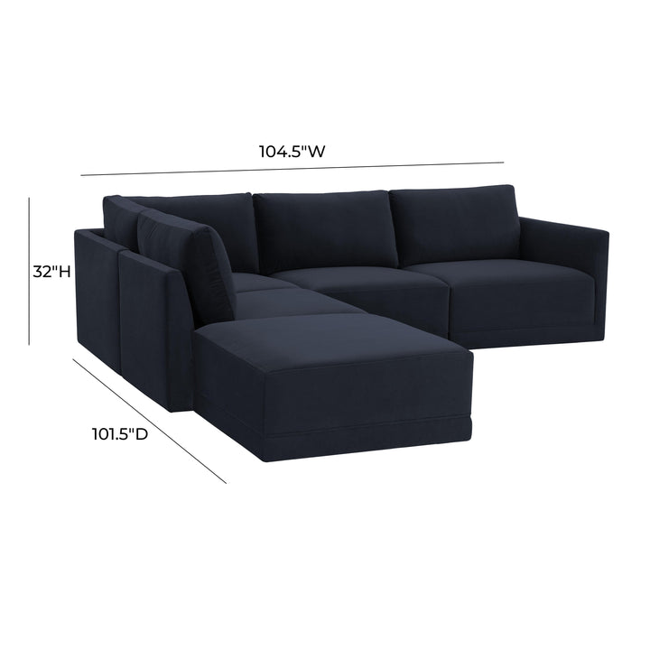 Willow Navy Modular LAF Sectional