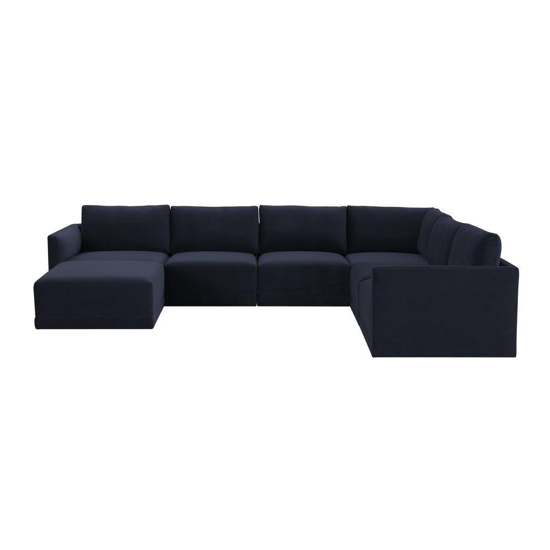 Willow Navy Modular Large Chaise Sectional