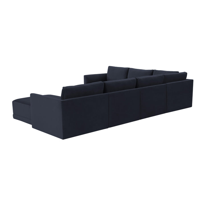 Willow Navy Modular Large Chaise Sectional