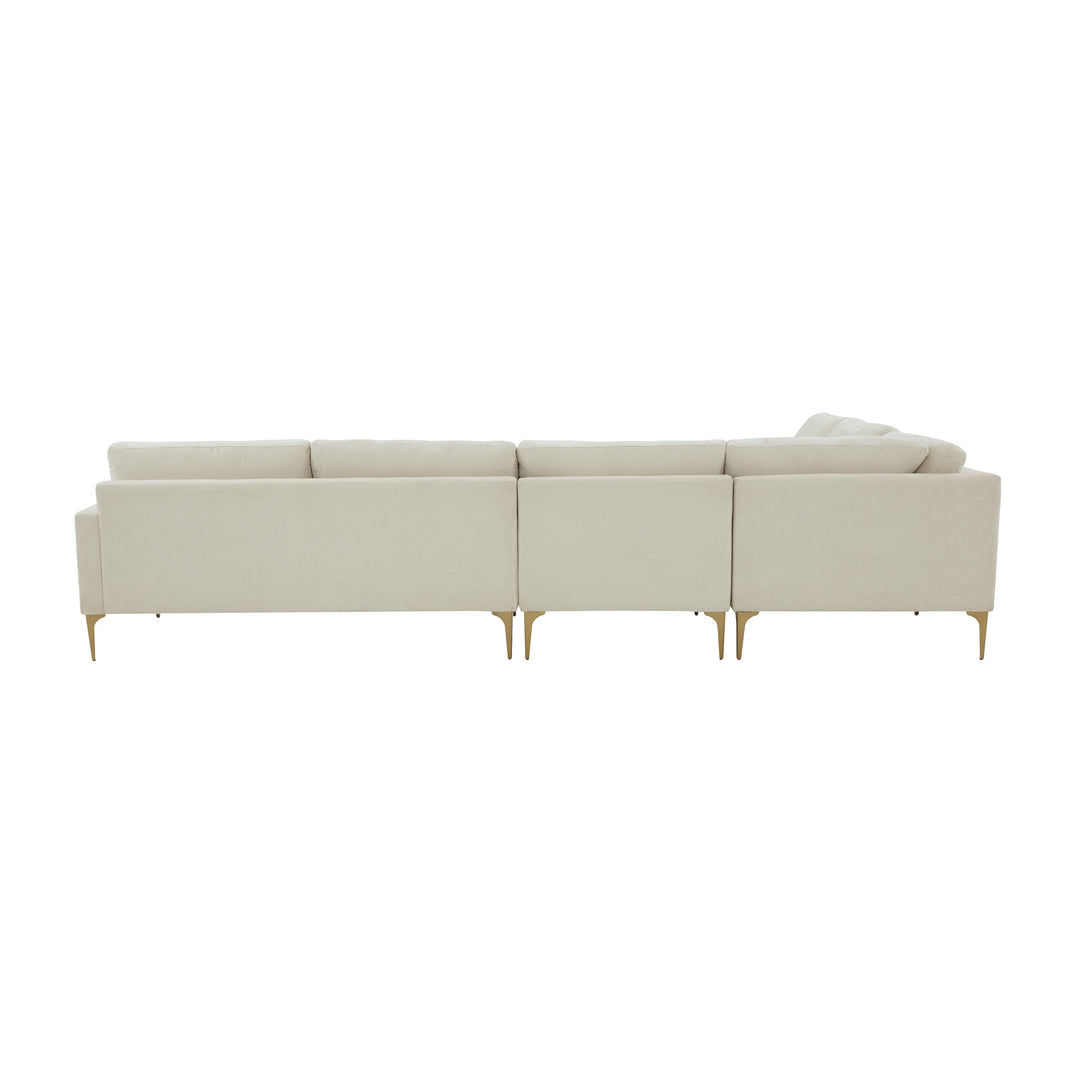 Serena Cream Velvet Large L-Sectional
