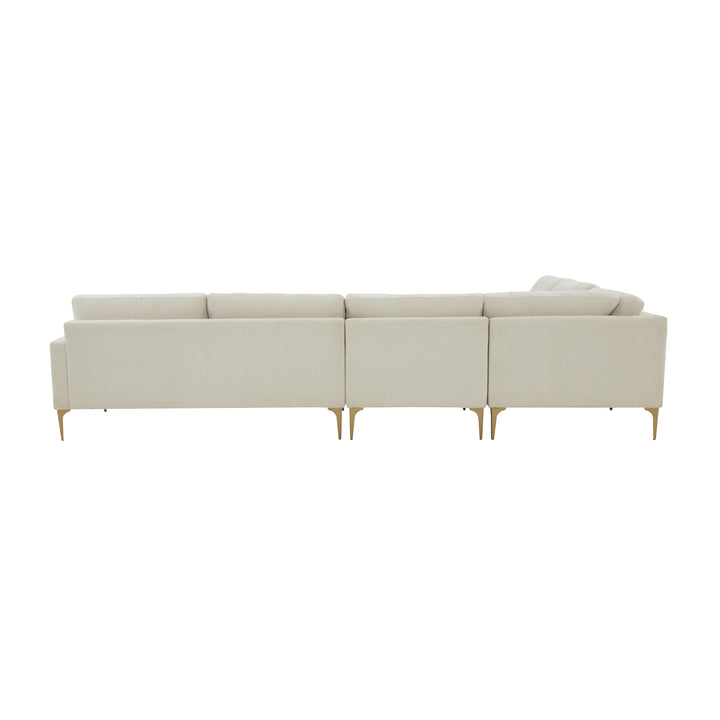 Serena Cream Velvet Large L-Sectional