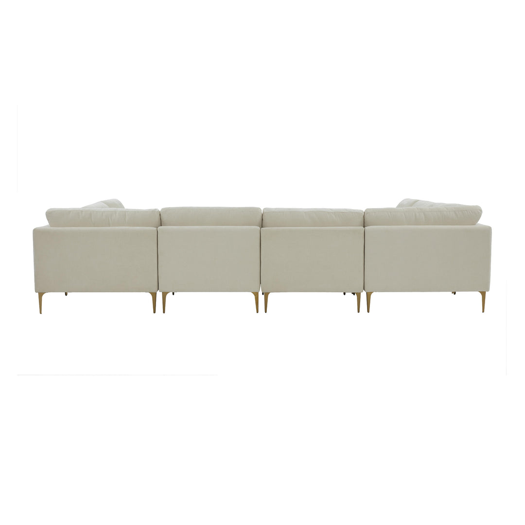 Serena Cream Velvet U-Sectional