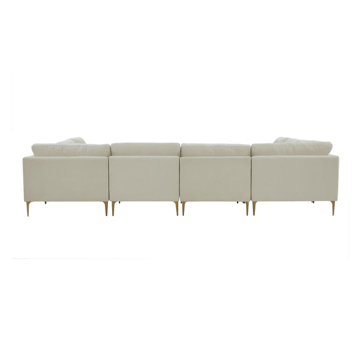 Serena Cream Velvet U-Sectional