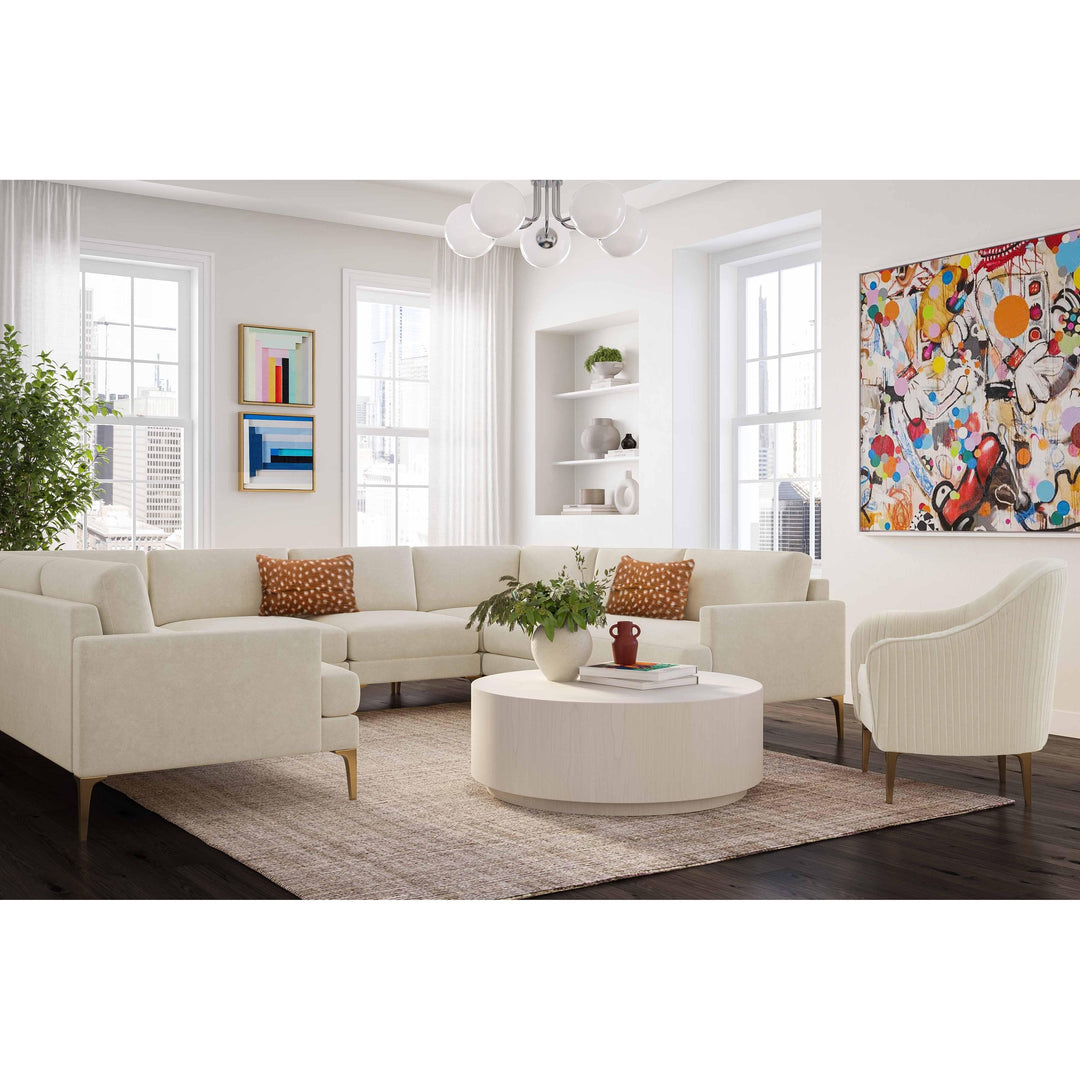 Serena Cream Velvet U-Sectional