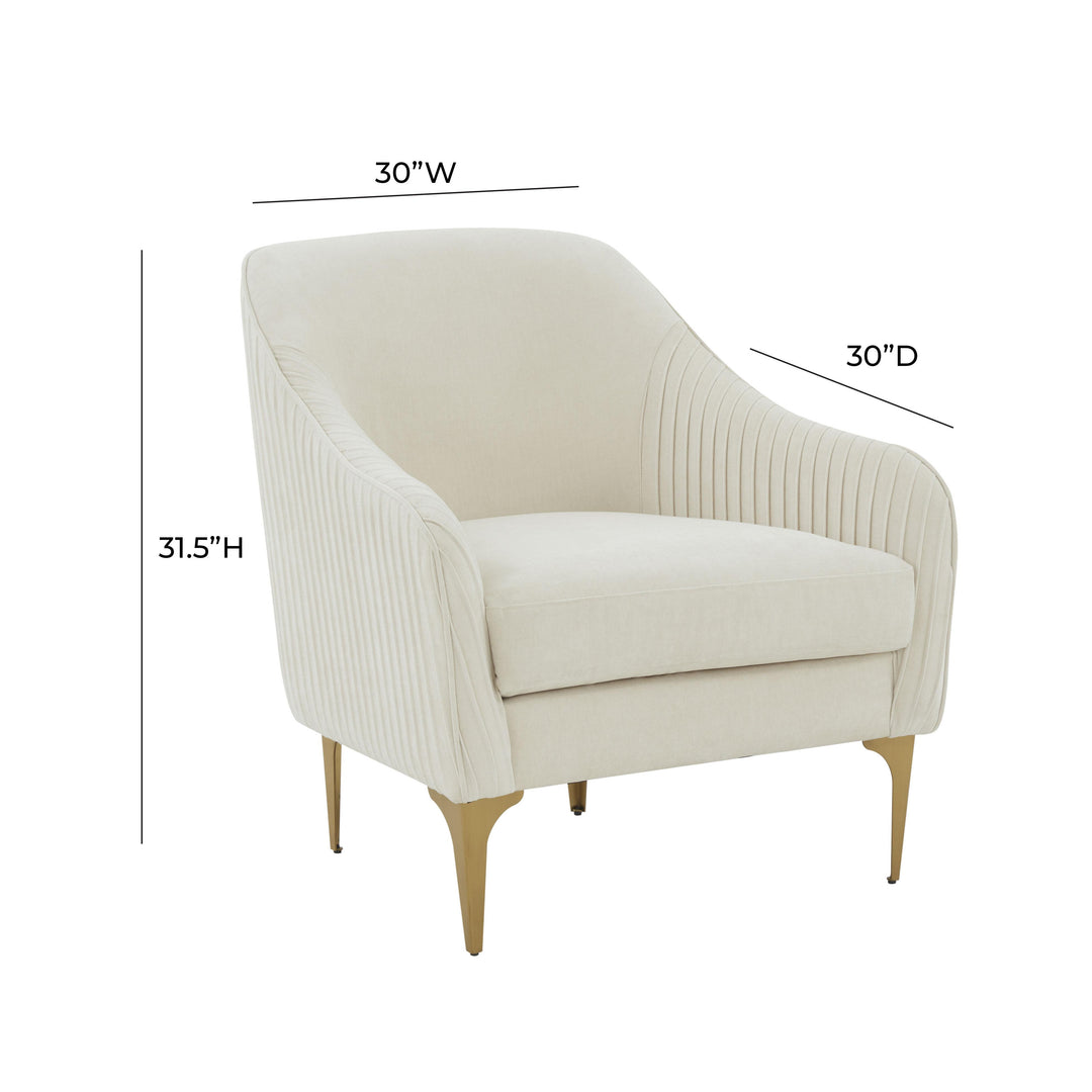 Serena Cream Velvet Accent Chair