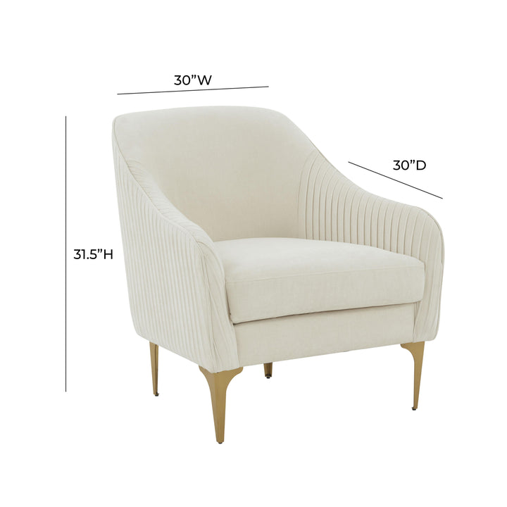 Serena Cream Velvet Accent Chair