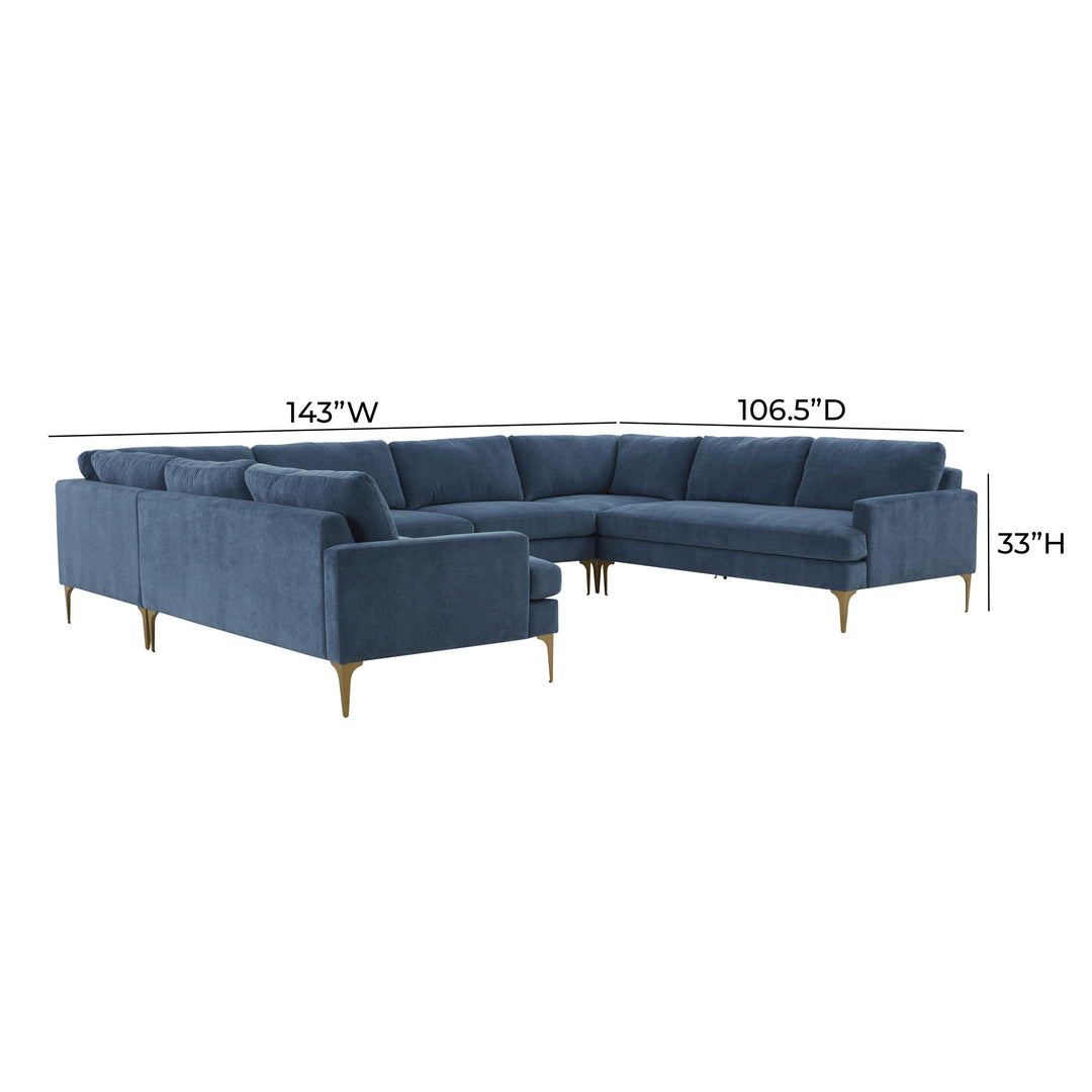Serena Blue Velvet U-Sectional