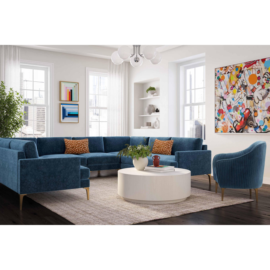 Serena Blue Velvet U-Sectional