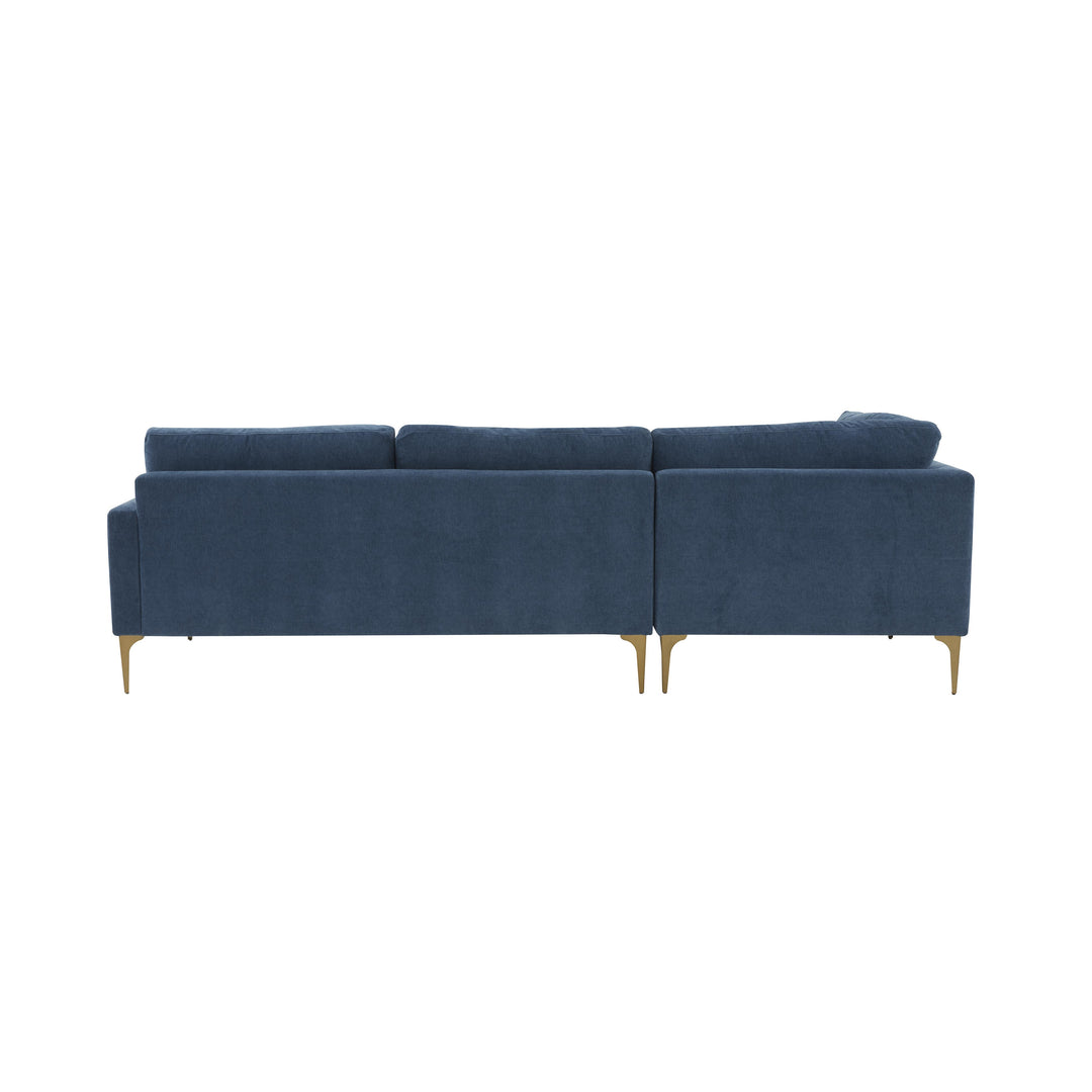 Serena Blue Velvet LAF Chaise Sectional