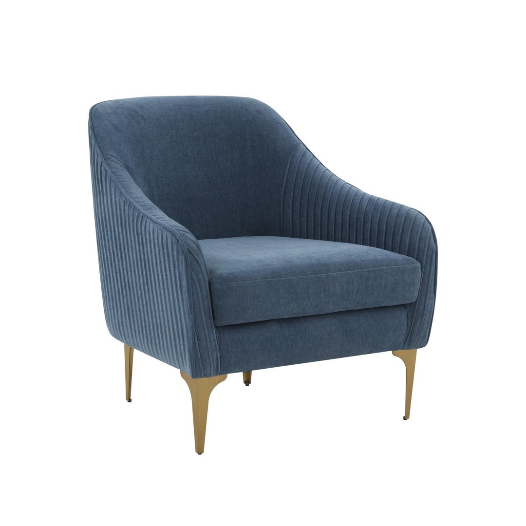 Serena Blue Velvet Accent Chair