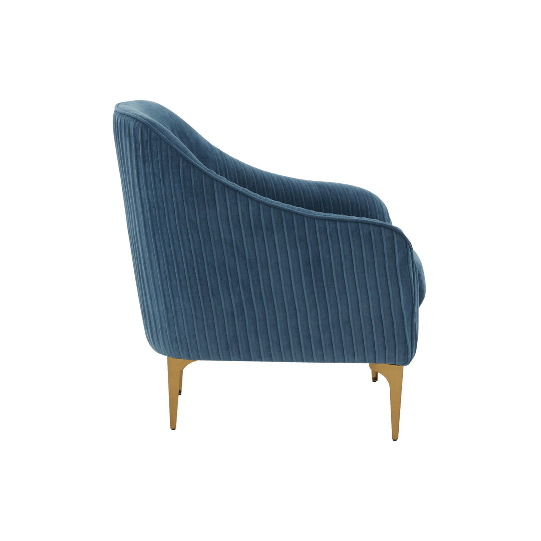 Serena Blue Velvet Accent Chair